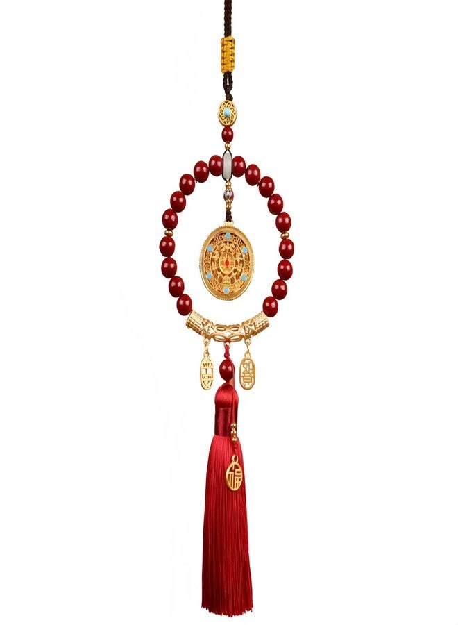 Chiorgone Cinnabar Feng Shui Hanging Ornament - Red Tassel Charm for Protection, Peace, and Good Fortune, for Auspicious Blessings. - Image 1